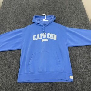 Cuffys‎ Hoodie Mens L Blue Cotton Poly Cape Cod Mass Distressed Souvenir Style
